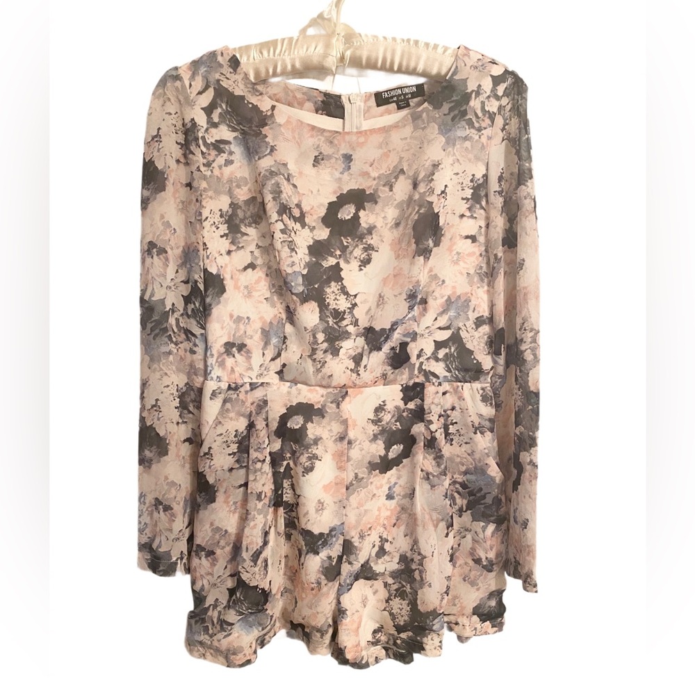 Fashion Union Pastel Patterned Romper Size S